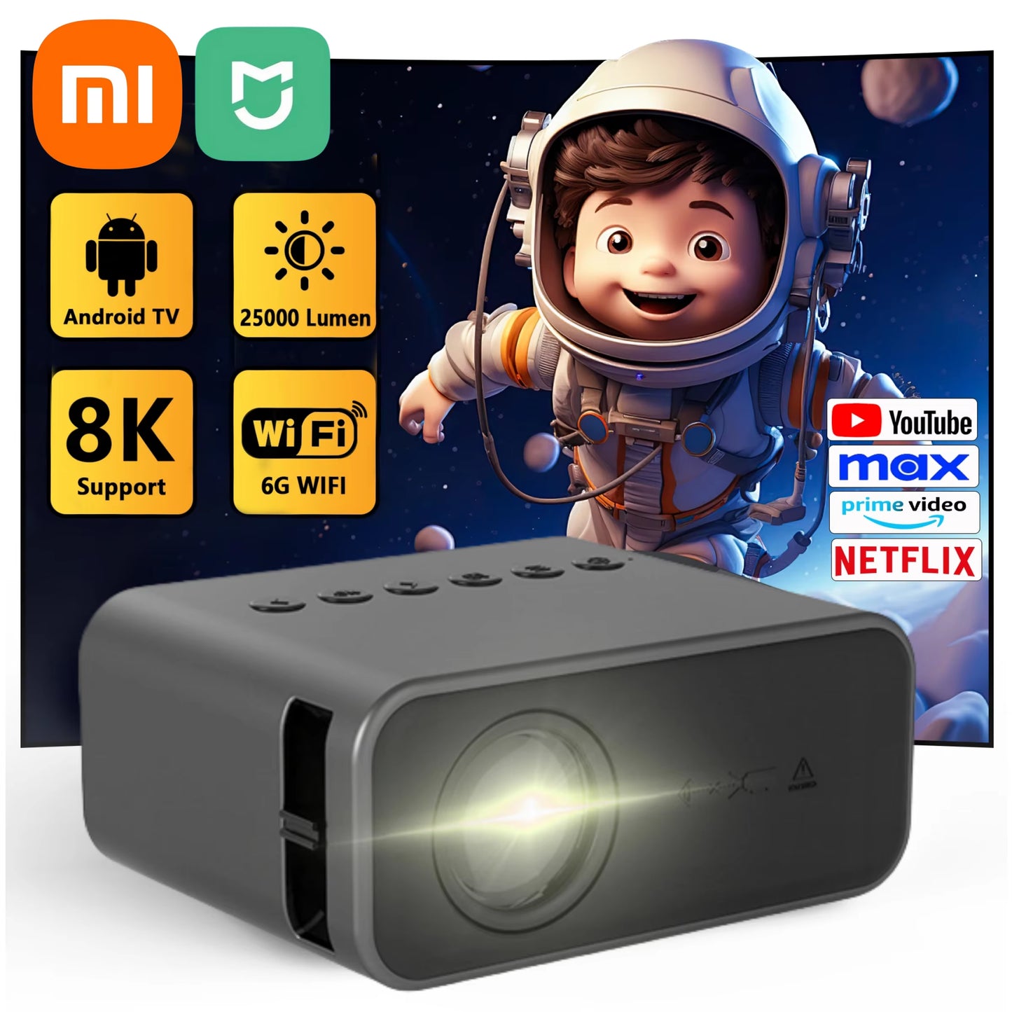 Transform Your Home with the Ultimate Xiaomi Mini Projector - 8K HD, Portable Entertainment for Family Fun!