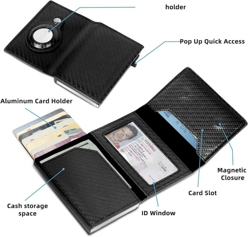 Introducing the Ultimate Mens Wallet: A Sleek, Minimalist Card Holder with Carbon Fiber Technology – Perfect for Everyday Use!