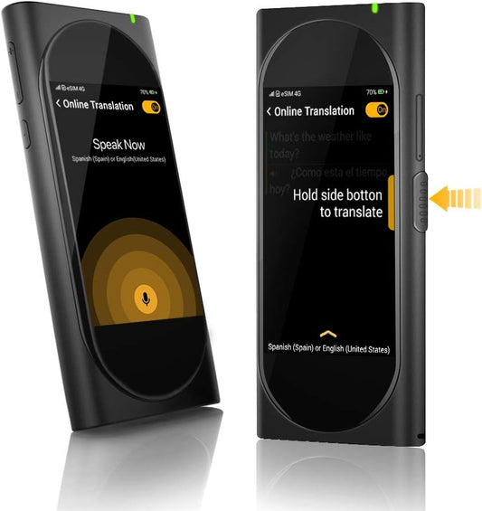 Genesis Portable Language Translator Device - Break Language Barriers with Real-Time Voice Translation, 100+ Languages, Offline Capabilities, Mobile Wi-Fi Hotspot, 3.1 Inch Retina Display - Perfect for Travel!