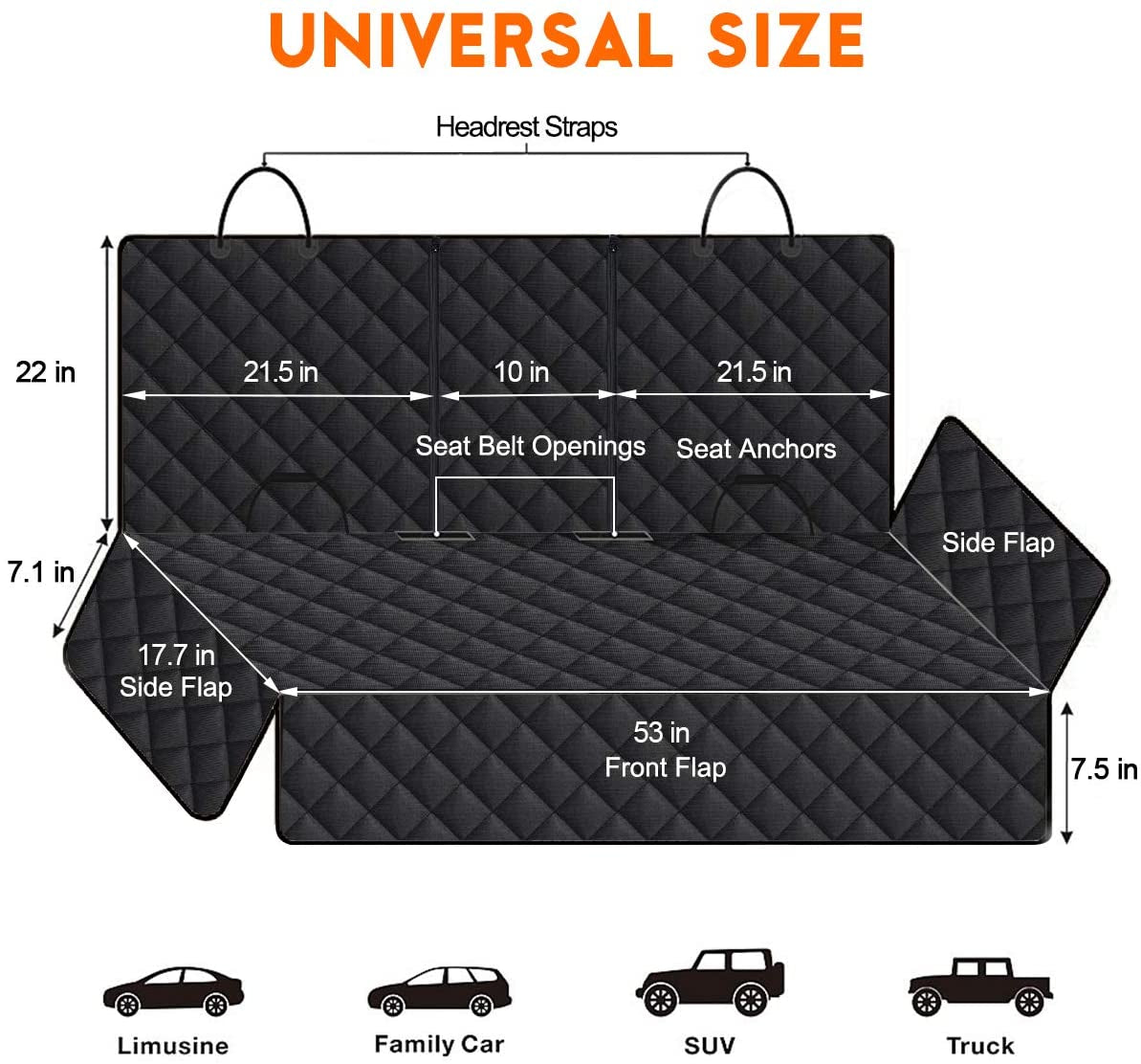 Premium Waterproof Dog Car Seat Cover - Non-Slip, Universal Fit for Cars, Trucks & SUVs - Perfect Protection for Pets and Kids