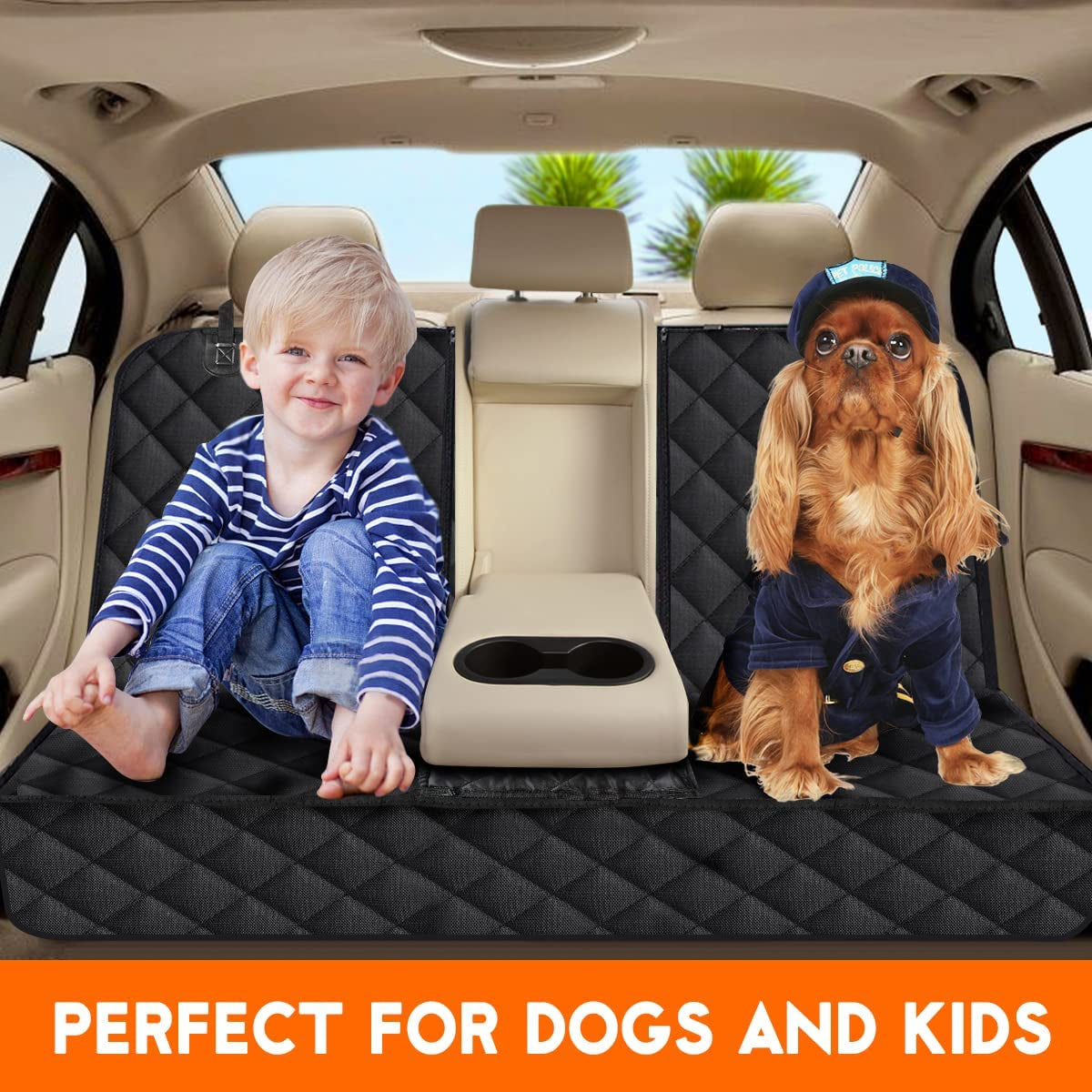 Premium Waterproof Dog Car Seat Cover - Non-Slip, Universal Fit for Cars, Trucks & SUVs - Perfect Protection for Pets and Kids