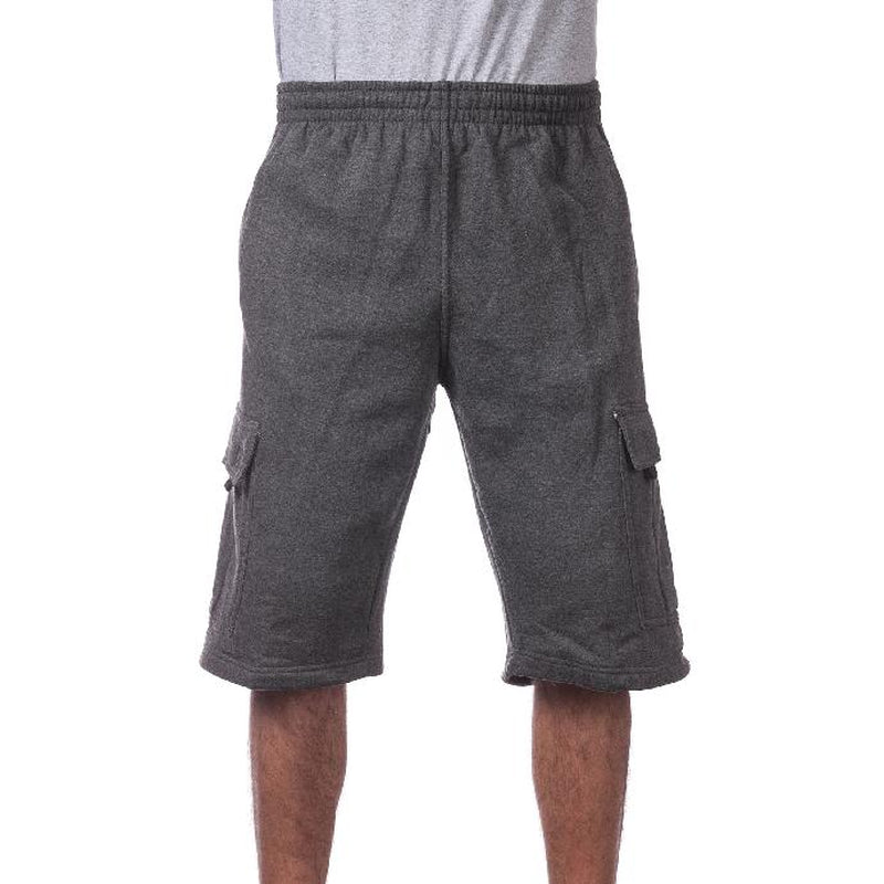 Elevate Your Comfort with PROCLUB Men's Heavyweight Cargo Sweat Shorts - 6 Pockets for Ultimate Utility and Style!