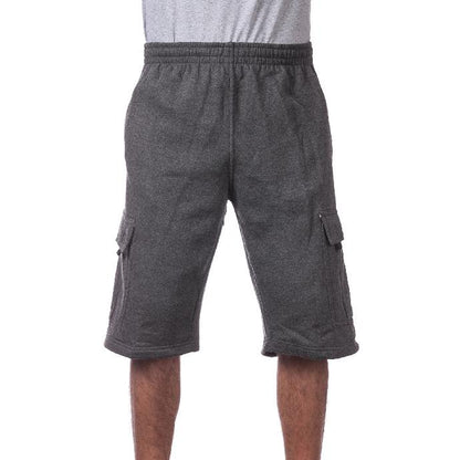 Elevate Your Comfort with PROCLUB Men's Heavyweight Cargo Sweat Shorts - 6 Pockets for Ultimate Utility and Style!