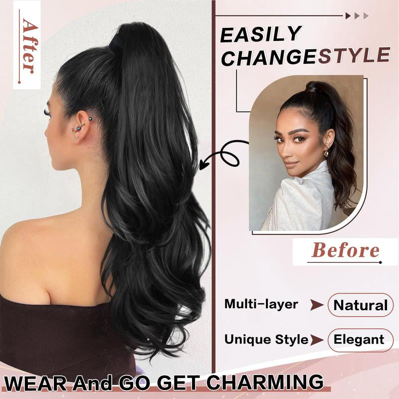 Transform Your Look with AISI HAIR 26 Inch Wavy Drawstring Ponytail Extension - Effortless Glam for Every Occasion