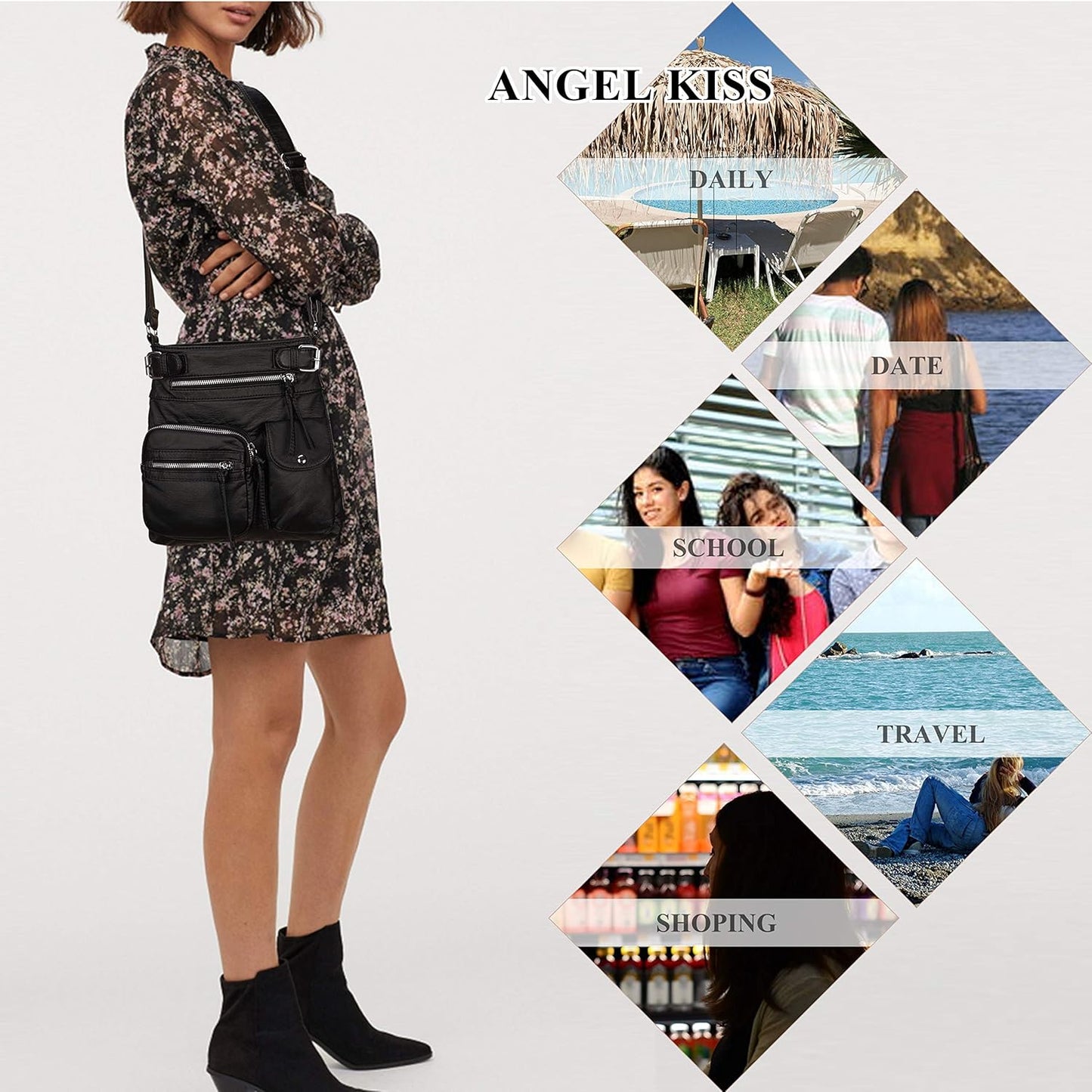 Chic and Versatile Washed Leather Crossbody Bags for Women - Stylish Multi Pocket Hobo Purses and Medium Handbags
