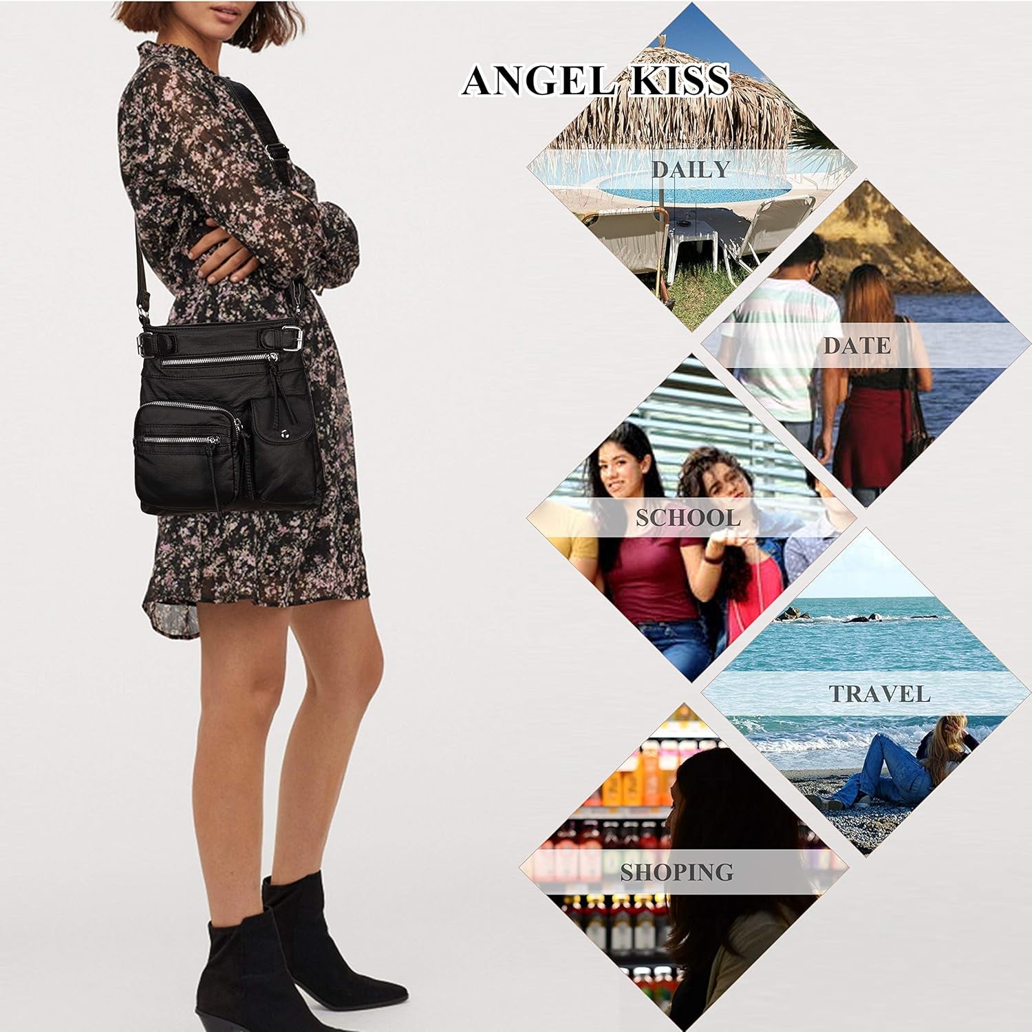 Chic and Versatile Washed Leather Crossbody Bags for Women - Stylish Multi Pocket Hobo Purses and Medium Handbags