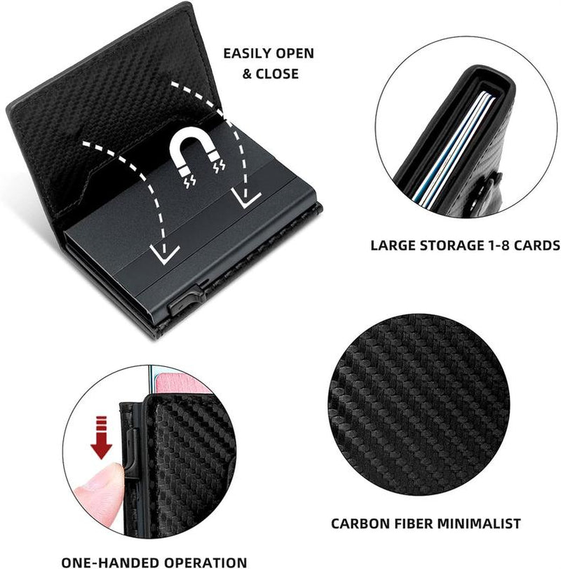 Introducing the Ultimate Mens Wallet: A Sleek, Minimalist Card Holder with Carbon Fiber Technology – Perfect for Everyday Use!