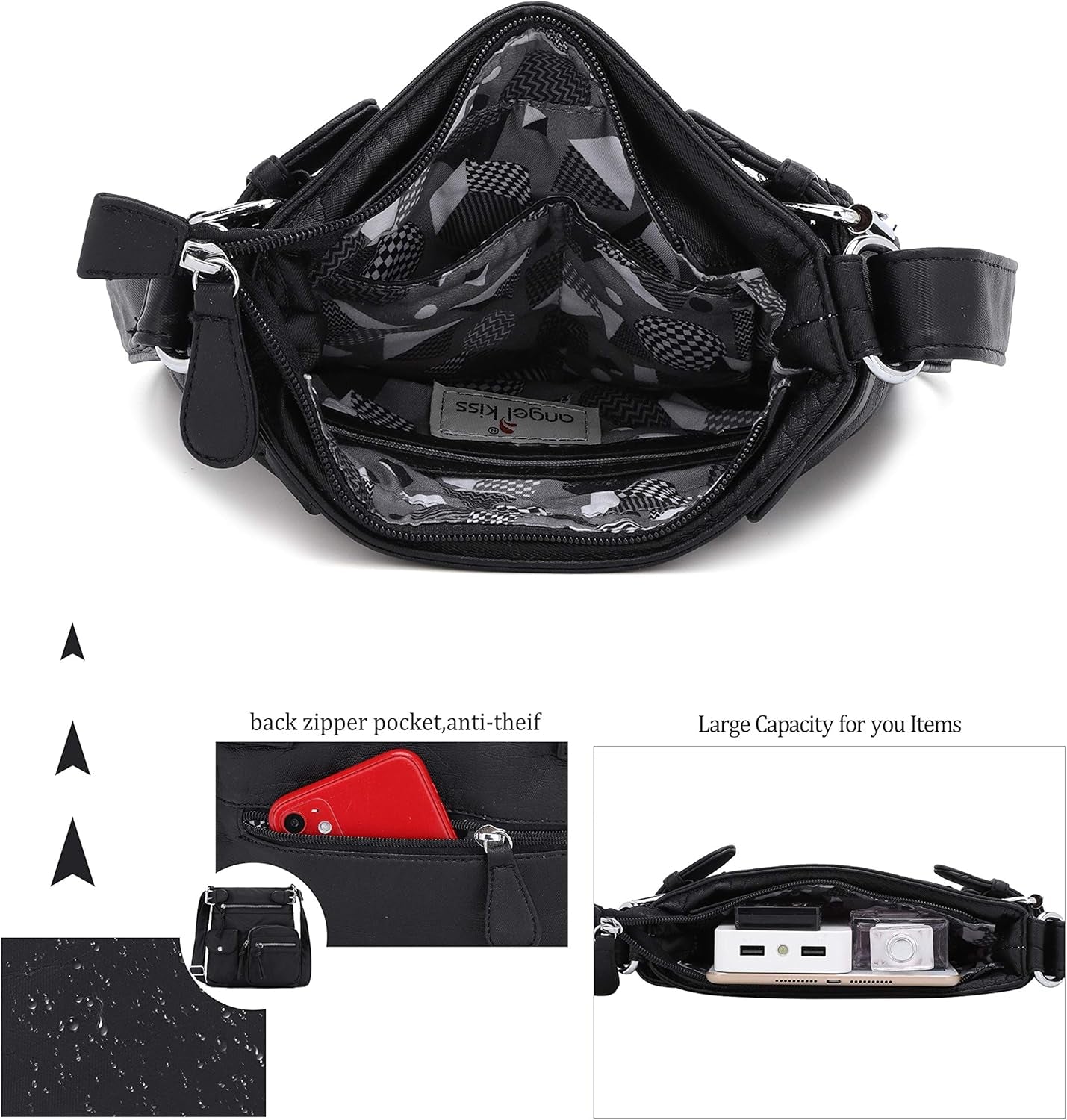 Chic and Versatile Washed Leather Crossbody Bags for Women - Stylish Multi Pocket Hobo Purses and Medium Handbags