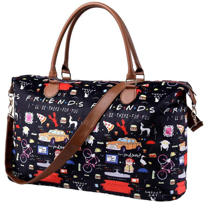 Travel in Style: Extra Large Friends-Inspired Weekender Bag with Adjustable Strap - Waterproof Duffle for Women - Perfect for Getaways, Hospital Stays, and More!
