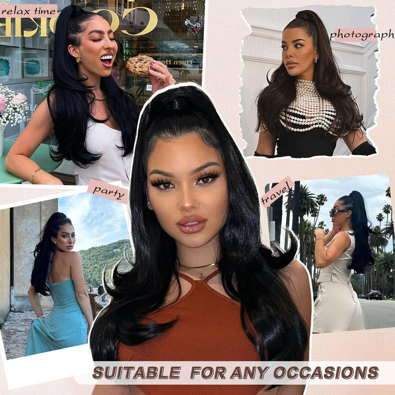 Transform Your Look with AISI HAIR 26 Inch Wavy Drawstring Ponytail Extension - Effortless Glam for Every Occasion