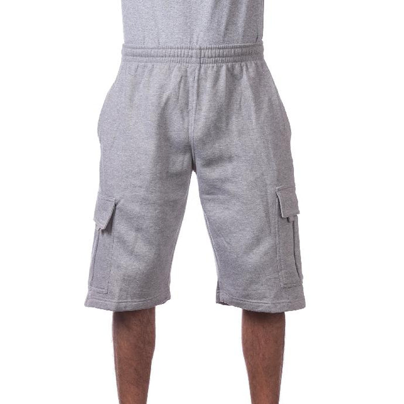 Elevate Your Comfort with PROCLUB Men's Heavyweight Cargo Sweat Shorts - 6 Pockets for Ultimate Utility and Style!
